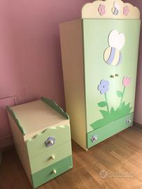 Cameretta da bambina MIBB verde e gialla