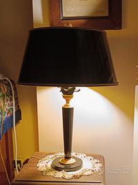 Lampada da tavolo in marmo nero e bronzo dorato 
