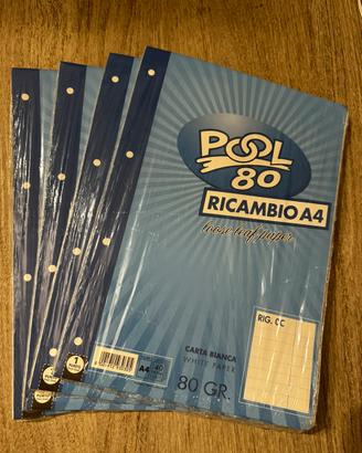 4 ricambi A4 a quadretti 0C – nuovi sigillati