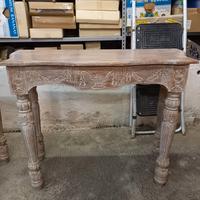 console decapata bianca in legno di teak