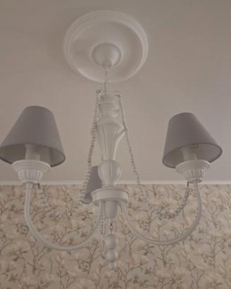 Lampadario con 2 applique bianco e grigio