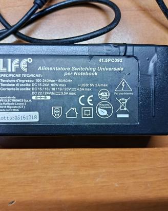 Alimentatore x Notebook universale LIFE