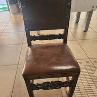 6 sedie borchiate cuoio