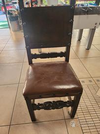 6 sedie borchiate cuoio