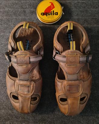SANDALI TIMBERLAND IN PELLE MARRONE