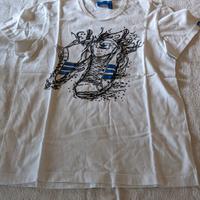 Maglietta manica corta Adidas,stampa Scarpe,bianca