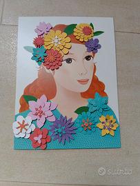 Quadro in cartone con fiori 3D