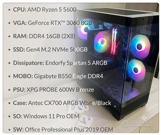 Pc gaming AFK-Ryzen 5 5600 x+RTX 5060 8gb