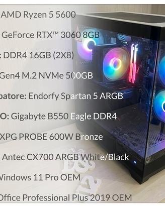 Pc gaming AFK-Ryzen 5 5600 x+RTX 5060 8gb