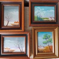 Set 4 dipinti incorniciati - Vintage 