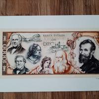 Stampa artistica: banconota di Banca d'Italia