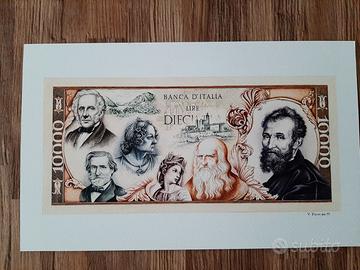 Stampa artistica: banconota di Banca d'Italia