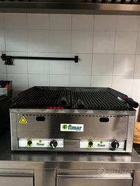 Griglia pietra lavica a GAS, doppio modulo GL66