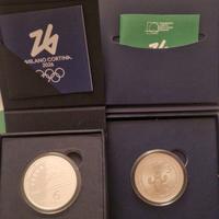 due monete argento puro olimpiadi Cortina