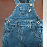 Salopette di jeans corta neonato 6-9 mesi