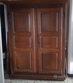 Armadio guardaroba antico in rovere massello