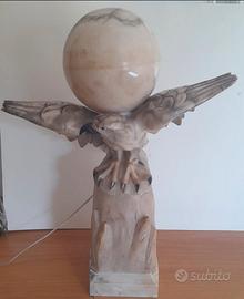 VENTENNIO LAMPADA  AQUILA C/GLOBO MARMO ALABASTRO