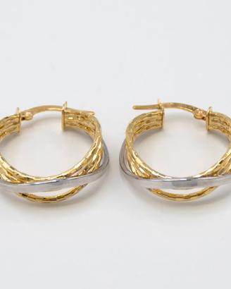 Orecchini cerchio oro giallo e bianco 18kt E.510
