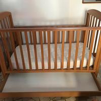 Lettino Pali legno con materasso Giordani