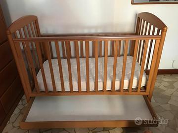 Lettino Pali legno con materasso Giordani