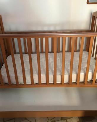 Lettino Pali legno con materasso Giordani