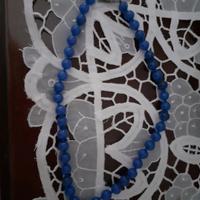 Collana girocollo in agata blu