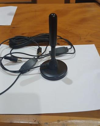 Antenna TV Digitale DVB-T2 Amplificata + USB