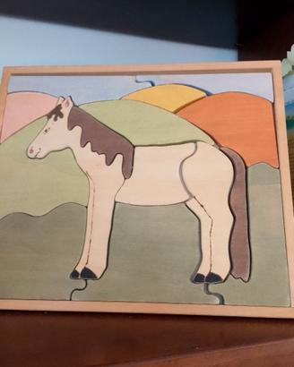Puzzle cavallo legno Steiner