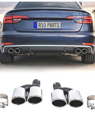 TERMINALI SCARICO AUDI A4 16-19 LOOK S4 CROMO