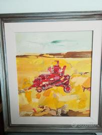 Quadro "La mietitrice" F.Pellegrino - olio su tela