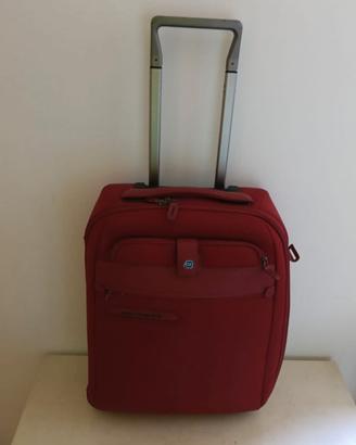 Trolley Piquadro da cabina rosso con finiture in p