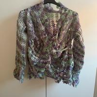 Giacca floreale uncinetto