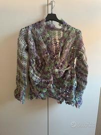 Giacca floreale uncinetto