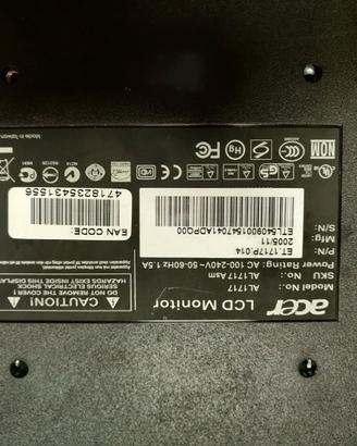 Monitor Acer17 pollici