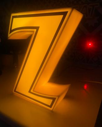 INSEGNA LUMINOSA VINTAGE LETTERA LAMPADA
