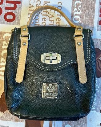 Borsetta vera pelle marrone-nera I Medici Firenze