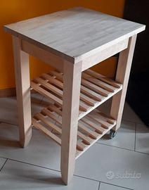 Carrello multifunzione in faggio naturale