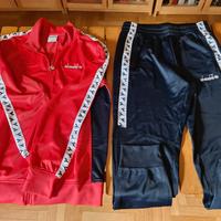 Tuta unisex Diadora taglia M Rosso e Blu
