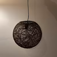 Lampadario a sospensione in rattan