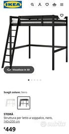 Soppalco ikea usato+materasso piazza e mezza