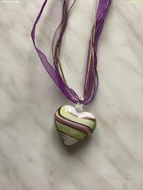 Collana in vetro di murano bombata