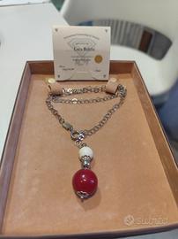 splendida collana con pietre in argento 