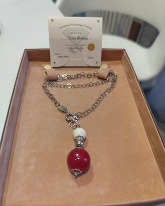 splendida collana con pietre in argento 
