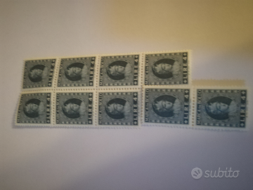 N.9 marche da bollo da 4 lire anni 1945-1948 nuove