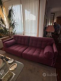Divano di design 3 posti color prugna/bordeaux