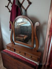 Specchiera classica da appoggio legno cassetti