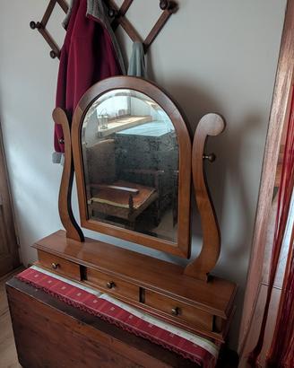 Specchiera classica da appoggio legno cassetti