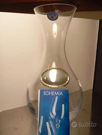 Decanter Bohemia, placca Argento 925.