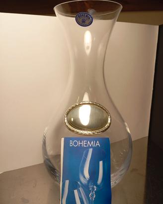Decanter Bohemia, placca Argento 925.