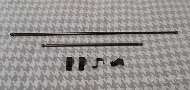 2 bastoni estensibili per tendine + 4 supporti